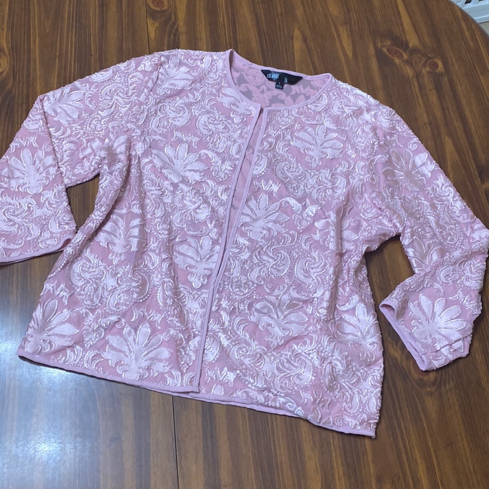 Lularoe elegant cardigan size L pink color